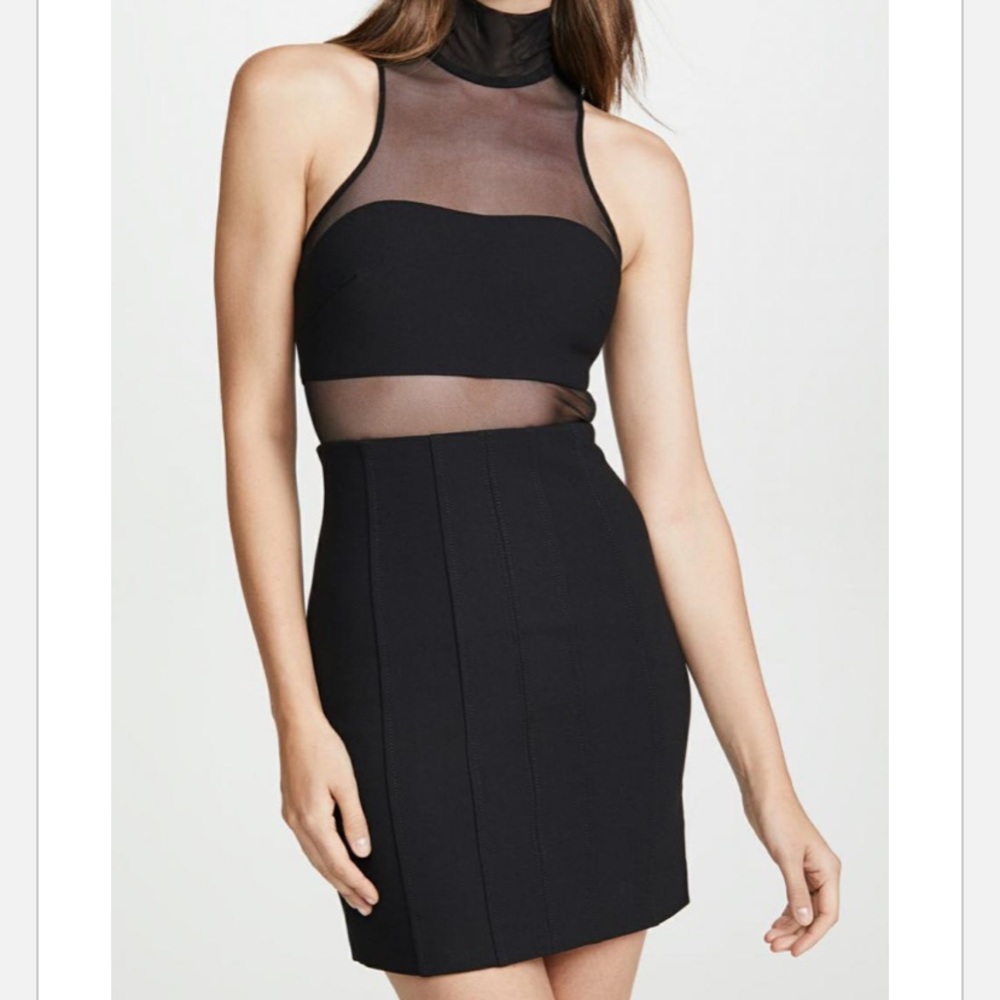 Cinq À Sept Carmen Mesh Panel Dress